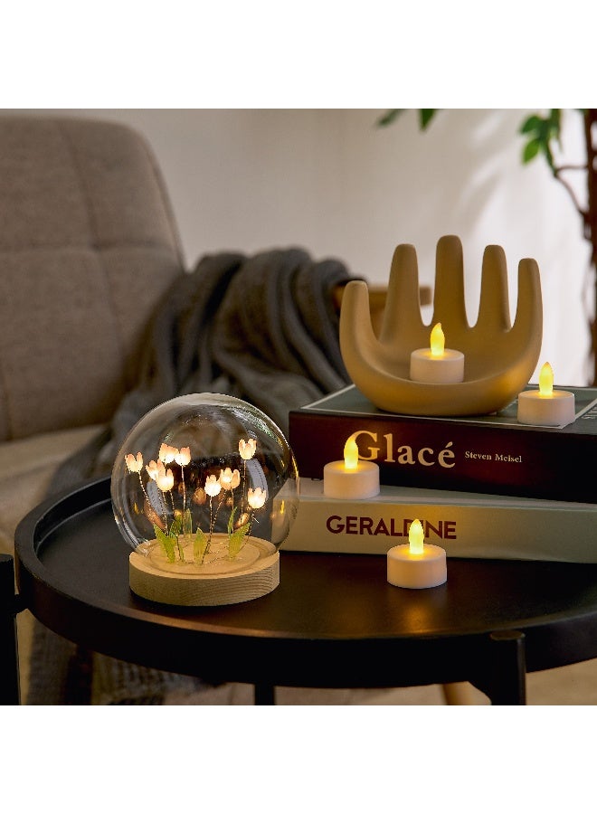 Home Box Luna 6-Piece LED Flameless Tealight Candle Set with Flickering - Image 4