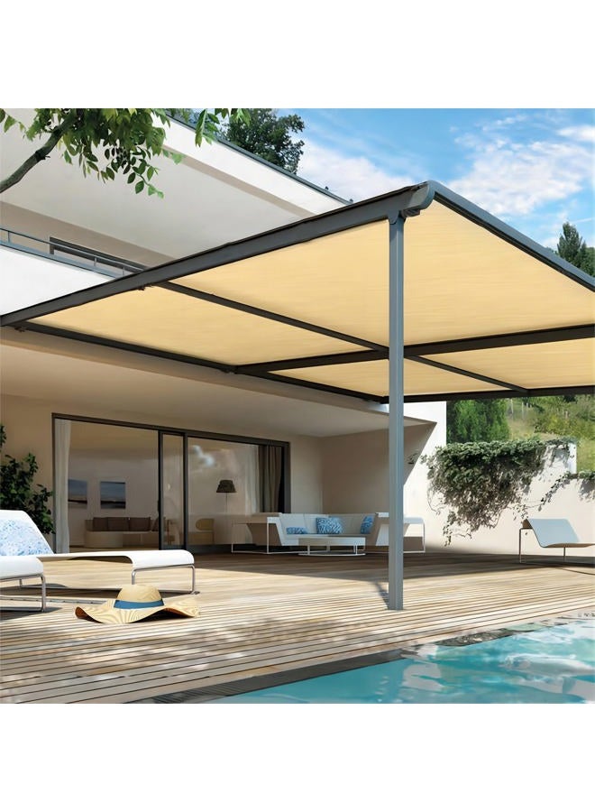 Shatex 90% Shade Fabric Sun Shade Cloth 12' x 20' Wheat Taped Edge with Grommets Sun-Block Mesh Shade for Pergola Cover Canopy,12 Bungee Balls - Image 5
