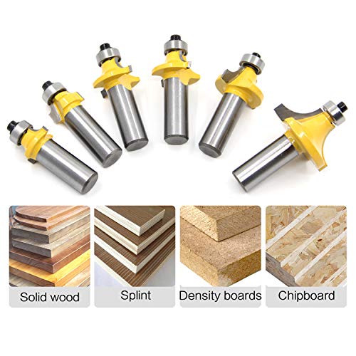 ROOCBIT 1/2 Inch Shank Round-Over Router Bits Corner Rounding Edge-Forming Roundover Beading Router Bit Set - 1/8" 1/4" 3/16" 7/16" 3/8" 1/2" Radius 6 Pcs by ROOCBIT - Image 5