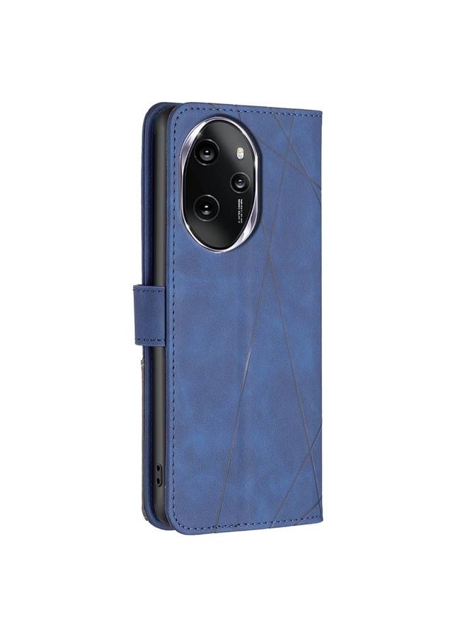 S-TOP Case For Honor 100 Pro Magnetic Buckle Rhombus Texture Leather Phone Case - Image 3