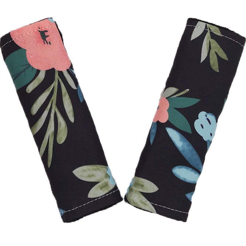 Baby Car Seat Neck Cover Car Seat Strap Cover Seat Belt Cushions Pads Shoulder Strap Protectors Reversible Pram Harness Covers in Minky Floral Baby Neck Pad Protector