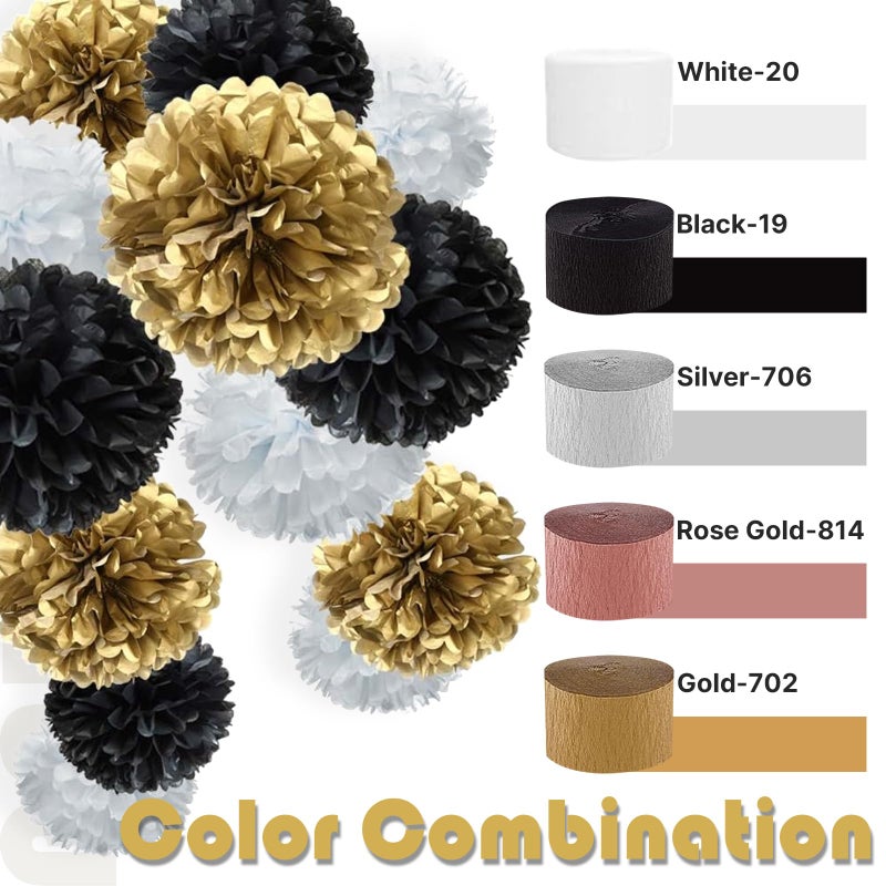 PartyWoo Gold Crepe Paper Streamers 4pcs 328ft Pack of Gold Crepe Paper for Wedding Birthday Baby Shower Engagement Anniversary New Year Eve Graduation Party Decorations(1.8 Inchx82 Ft/Roll) - Image 3