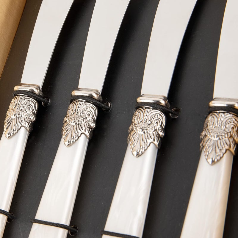 CATHYLIN REVERIE Collection 4-piece Stainless Steel Butter Spreader Cheese Knife, Giftable Butter Knives set, Bread Knife set (White Handle) - Image 5