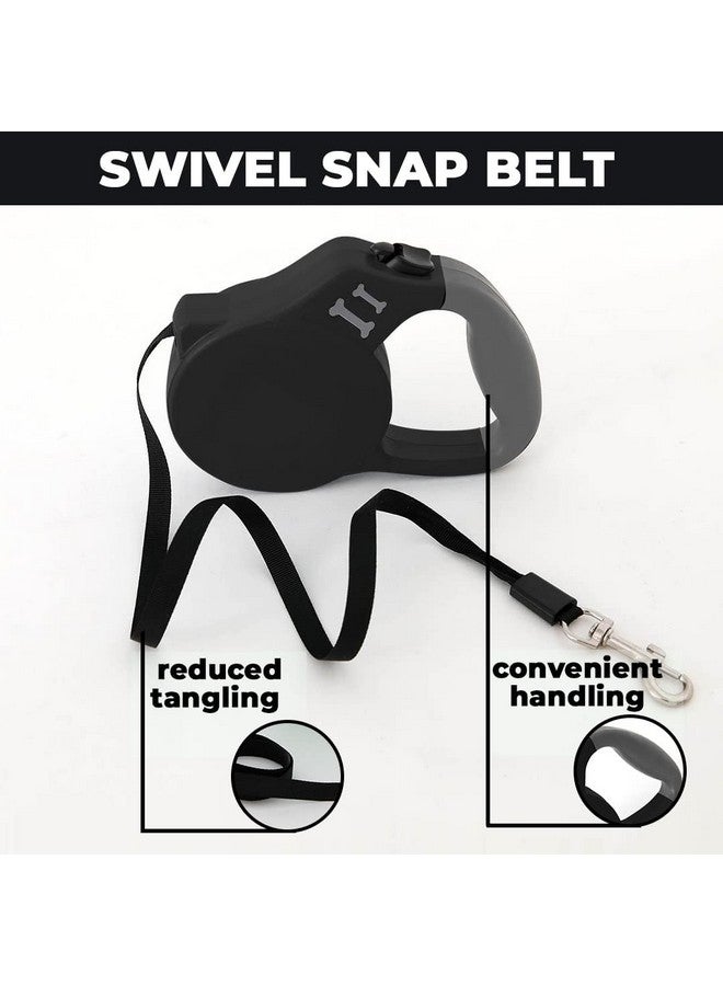 Hearts Retractable Dog Leash|One Button Break With Safety Lock|Automatic & Non-Slip Handle|Soft Padded Handle For Comfortable Grip|Pet Training & Walking Accessory|Black - Image 4