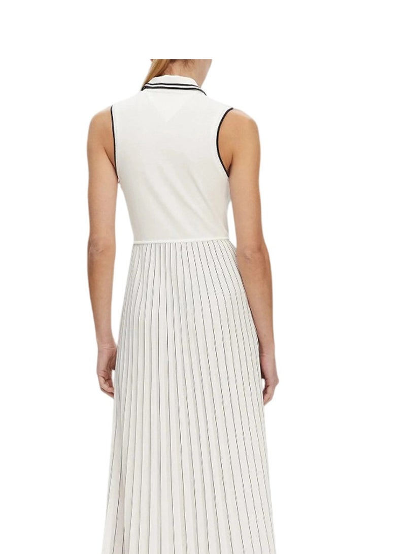 Pleated Polo Dress