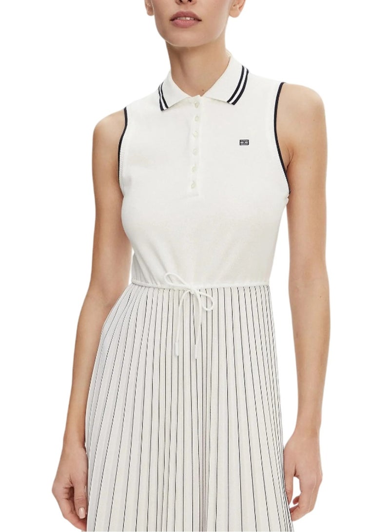 Pleated Polo Dress