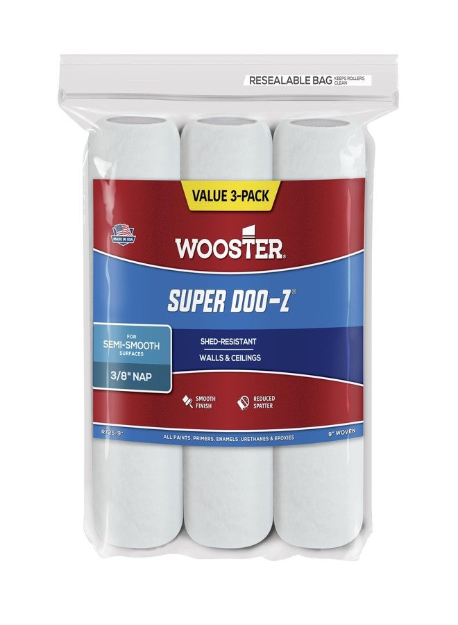 ووستر غطاء أسطوانة Wooster Brush R725-9 Super Doo-Z، بوبر 3/8 بوصة، عبوة من 3 قطع، 9 بوصات - Image 2