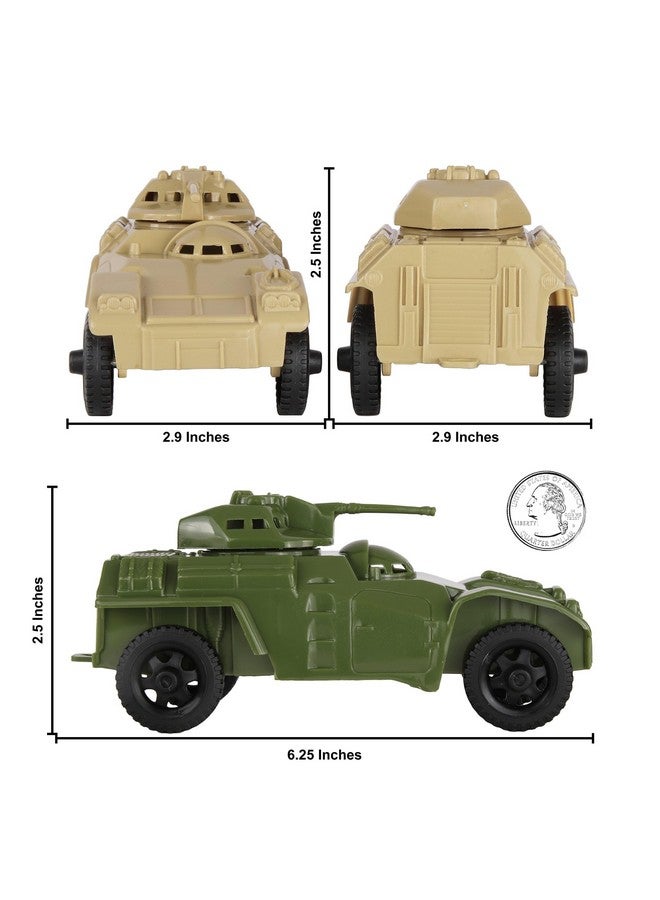 Tim Mee Toy TimMee Recon Patrol Armored Cars OD Green & Tan Plastic Army Men Scout Vehicles - Image 2