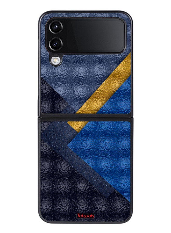 Tolwak Samsung Galaxy Z Flip 4 Protective Case Cover Triangles Leather Shades Pattern - Image 1