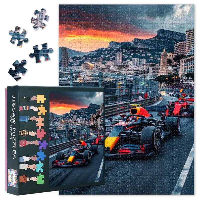 Rebotipy Racing Car Jigsaw Puzzles 1000 Pieces Formula One Car Puzzle for Adults 1000 Pieces with Letters on Back Hard Impossible Difficult Challenging Family Puzzle Sports Competition Puzzles 20x27inch - Image 3
