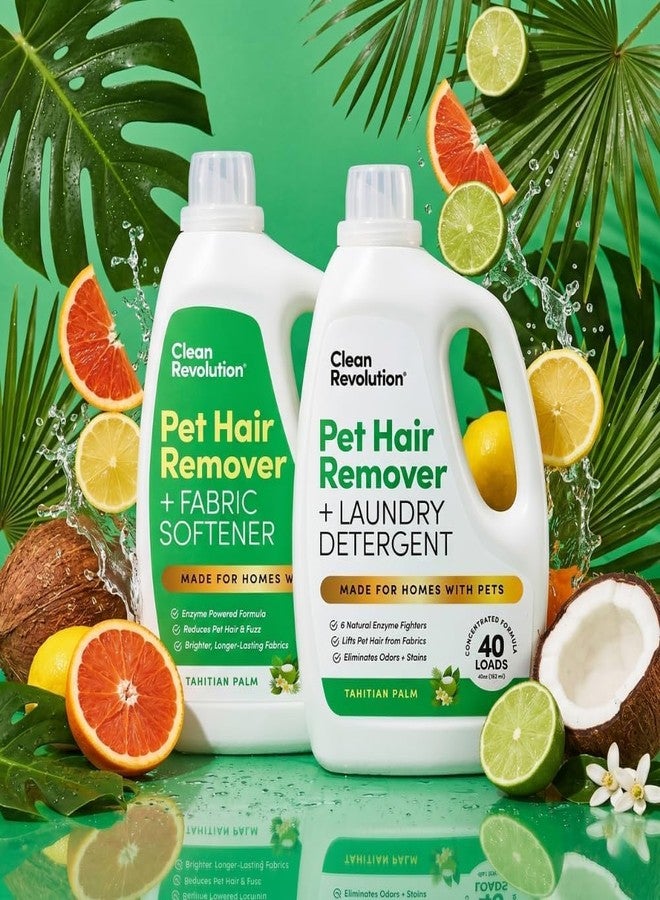 Clean Revolution Pet Hair Remover for Laundry 2-Pack - Removes Dog & Cat Hair Over Time - Enzyme Laundry Detergent & Fabric Softener, Odor Eliminator, Tahitian Palm, 40 oz Each - Image 3
