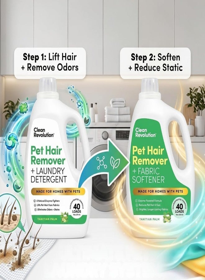 Clean Revolution Pet Hair Remover for Laundry 2-Pack - Removes Dog & Cat Hair Over Time - Enzyme Laundry Detergent & Fabric Softener, Odor Eliminator, Tahitian Palm, 40 oz Each - Image 5