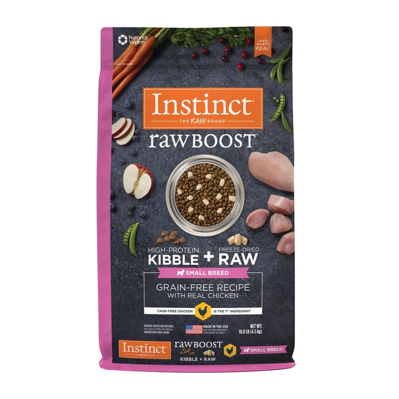 Instinct Raw Boost Small Breed, Natural Dry Dog Food with Freeze Dried Pieces, High Protein, Grain Free Recipe - Real Chicken, 10 lb. Bag - Image 1