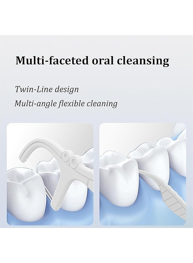 إم إكس إن معاول خيط تنظيف الأسنان مزدوجة الخط، 200 قطعة من قطع خيط تنظيف الأسنان، حزمة إعادة تعبئة خيط تنظيف الأسنان للبالغين معاول تنظيف الأسنان - Image 3
