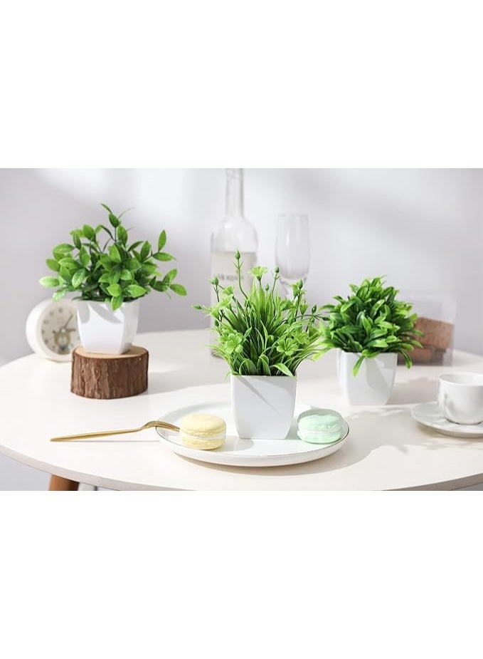 6 Pack Artificial Plants Small Fake Plants Outdoor Home Decor Farmhouse Bathroom Shelf Decor - Image 2
