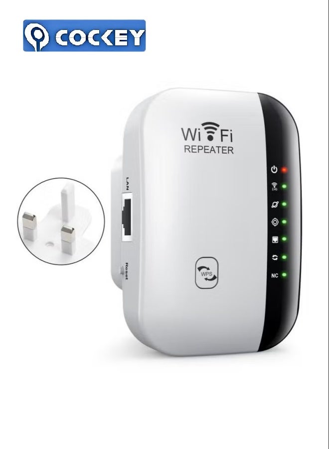COCKEY Wireless 300Mbps Wifi Router Range Extender Up to 5000sq（White） - Image 1