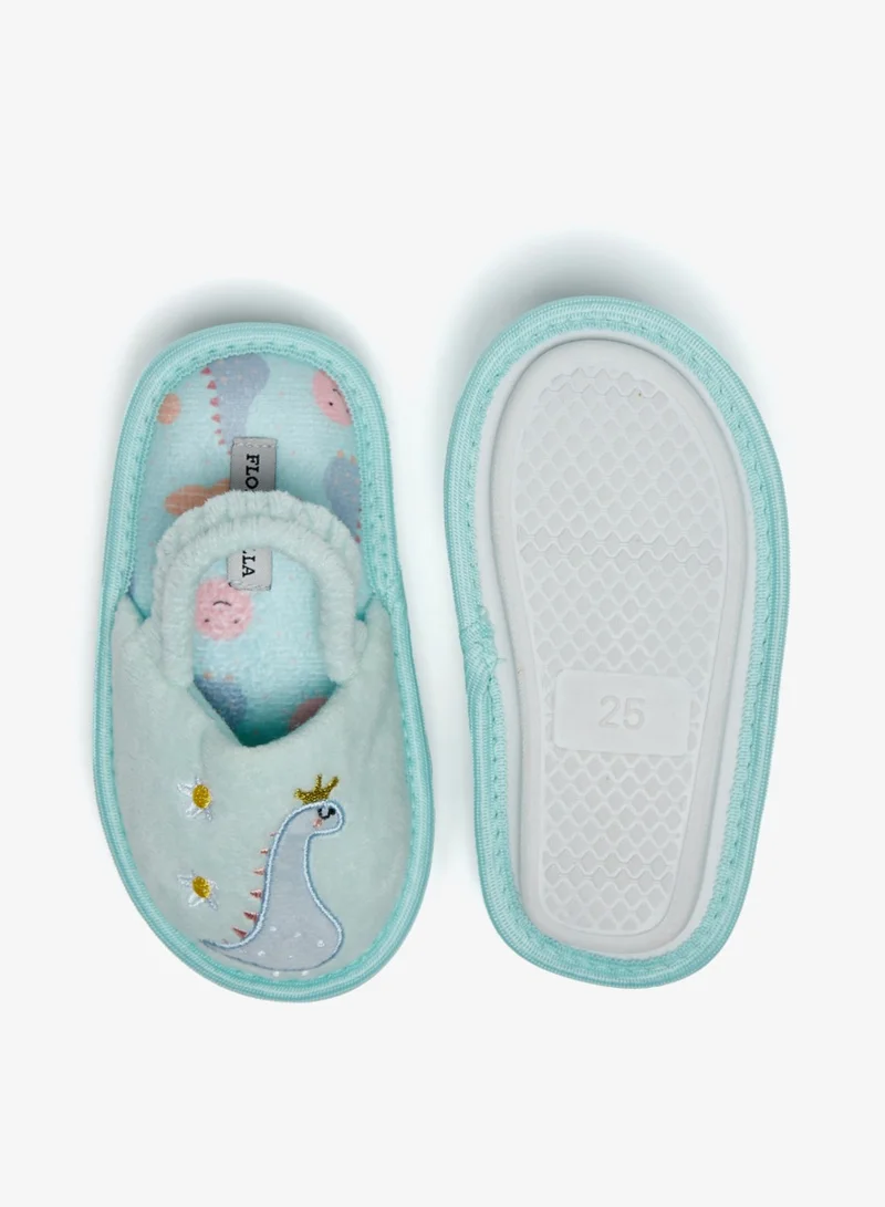 Flora Bella By Shoexpress Girls Embroidered Slingback Bedroom Slides By Shoexpress