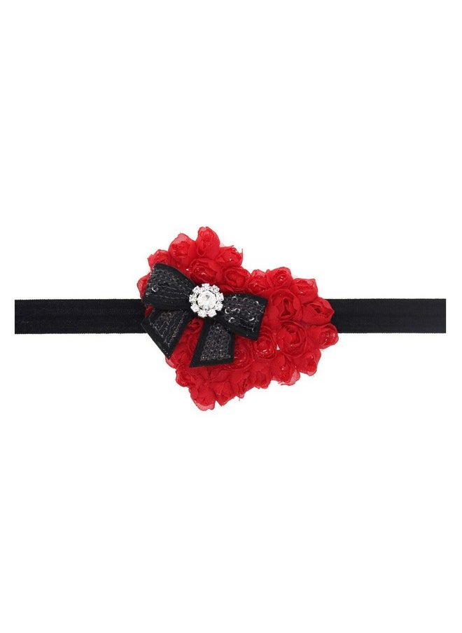 JustMyDress JustMyDress Baby Girls Flower Headband Heart-Shaped Hair Band With Bowknot Valentine's Day JHV03 (Set A)  - Image 3