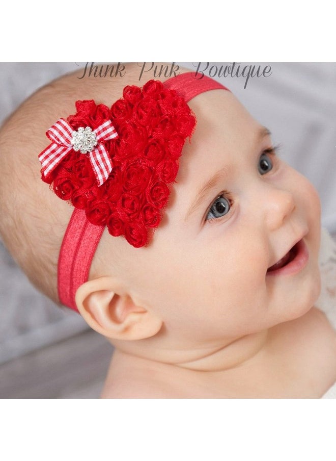 JustMyDress JustMyDress Baby Girls Flower Headband Heart-Shaped Hair Band With Bowknot Valentine's Day JHV03 (Set A)  - Image 5