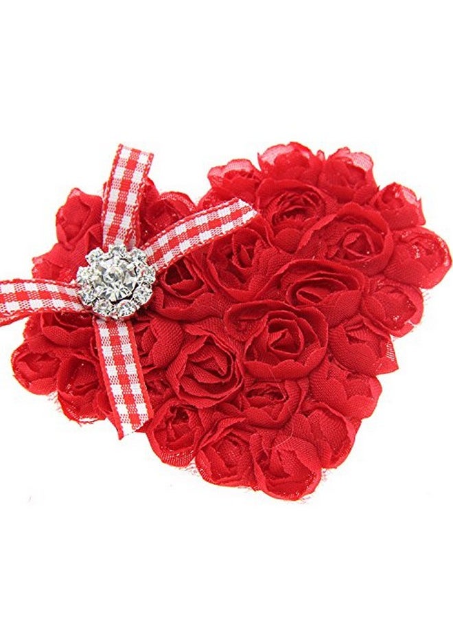 JustMyDress JustMyDress Baby Girls Flower Headband Heart-Shaped Hair Band With Bowknot Valentine's Day JHV03 (Set A)  - Image 4