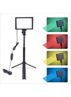 General Spot LED Live Flat Panel Light Double Color Temperature With 4 Color Film Shaking Sound Live Food Photography Video Fill Light-Light Source Color:1 Lamp 1 Selfie Stick 1 Small Tripod 1 Gimbal 4 Colo  - Image 3