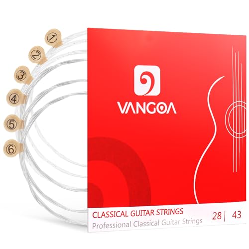 Vangoa Classical Guitar Strings, Nylon Guitar String Set for Classical Guitar, Replacement 6 Guitar Steel Nylon Strings for Classical Guitar Acoustic Guitar, 28-43 Gauge - Image 1