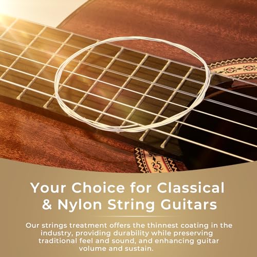 Vangoa Classical Guitar Strings, Nylon Guitar String Set for Classical Guitar, Replacement 6 Guitar Steel Nylon Strings for Classical Guitar Acoustic Guitar, 28-43 Gauge - Image 3