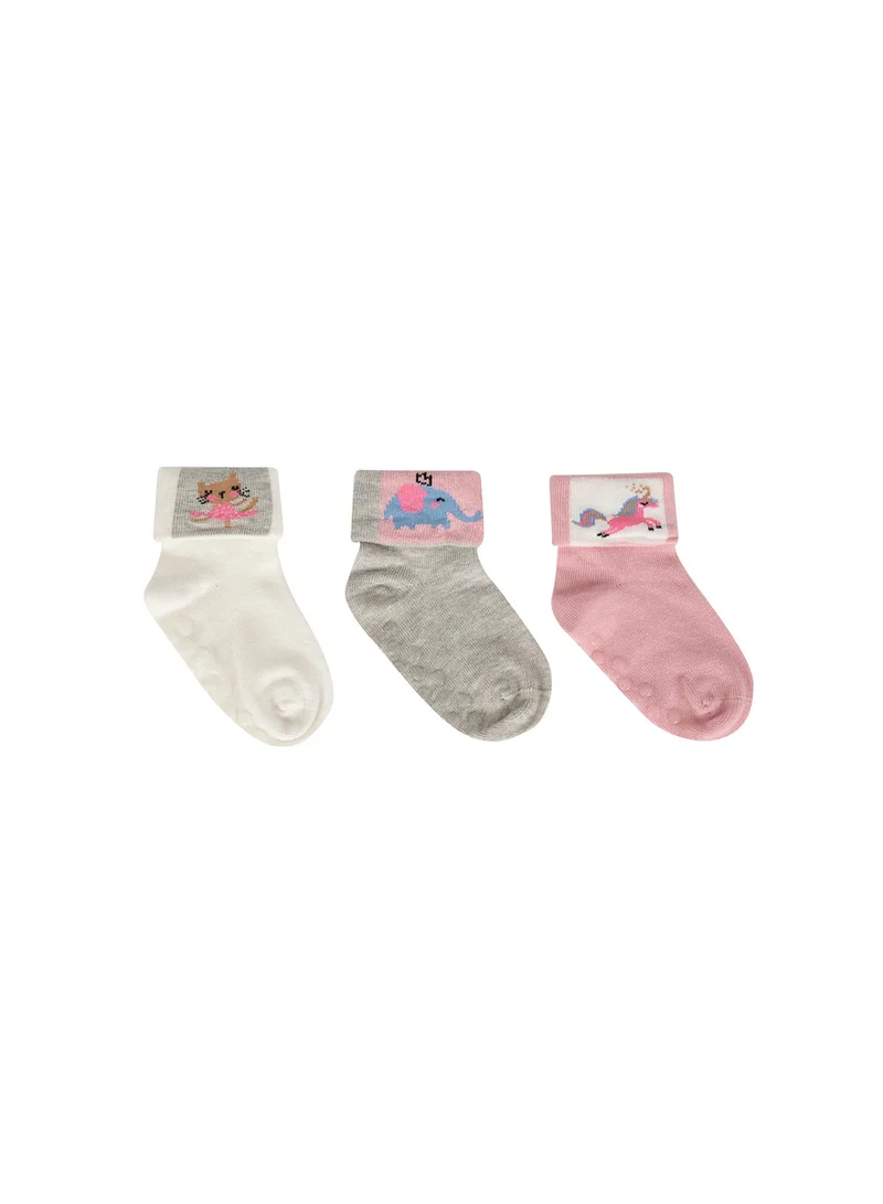 ديفاكتو 3-Pack Cotton Long Socks With Anti-Slip Soles
