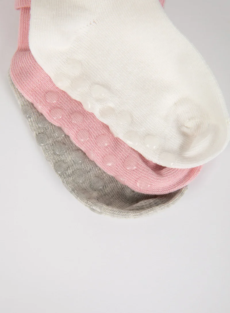 ديفاكتو 3-Pack Cotton Long Socks With Anti-Slip Soles