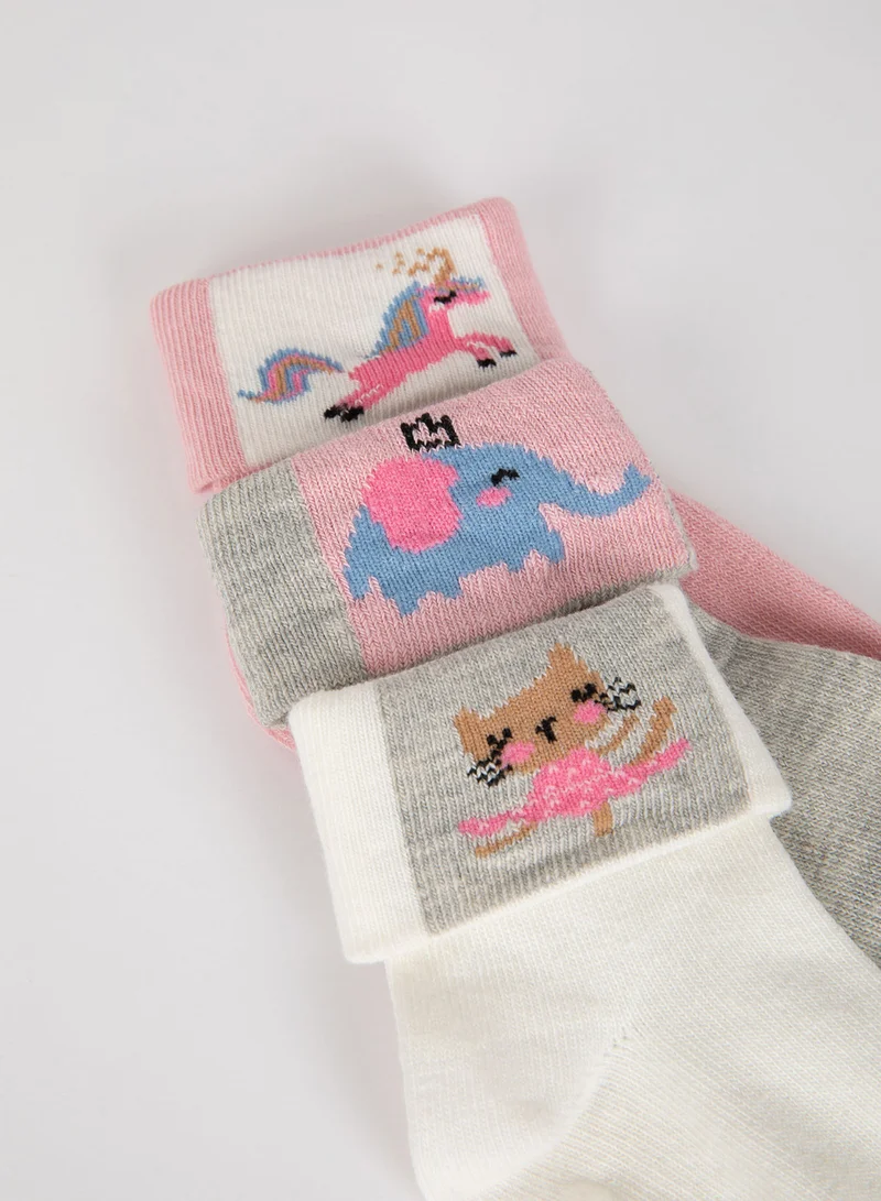 ديفاكتو 3-Pack Cotton Long Socks With Anti-Slip Soles