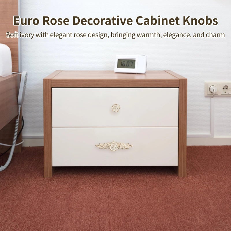 Vintage Aluminum Alloy Drawer Pulls Set Of 12 Rose Knobs Cabinet Handles - Image 3