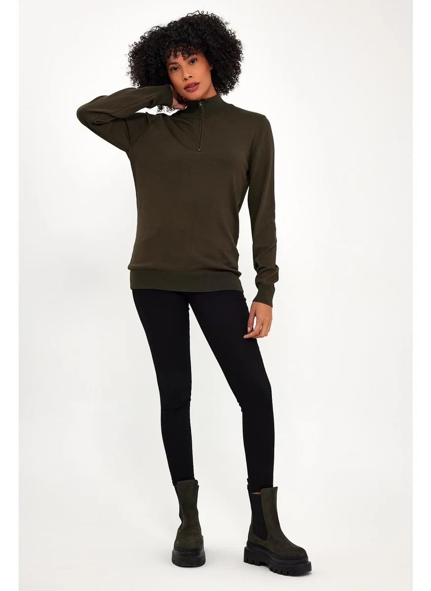 Alexandergardi Zippered Turtleneck Casual Sweater (E23-6701)