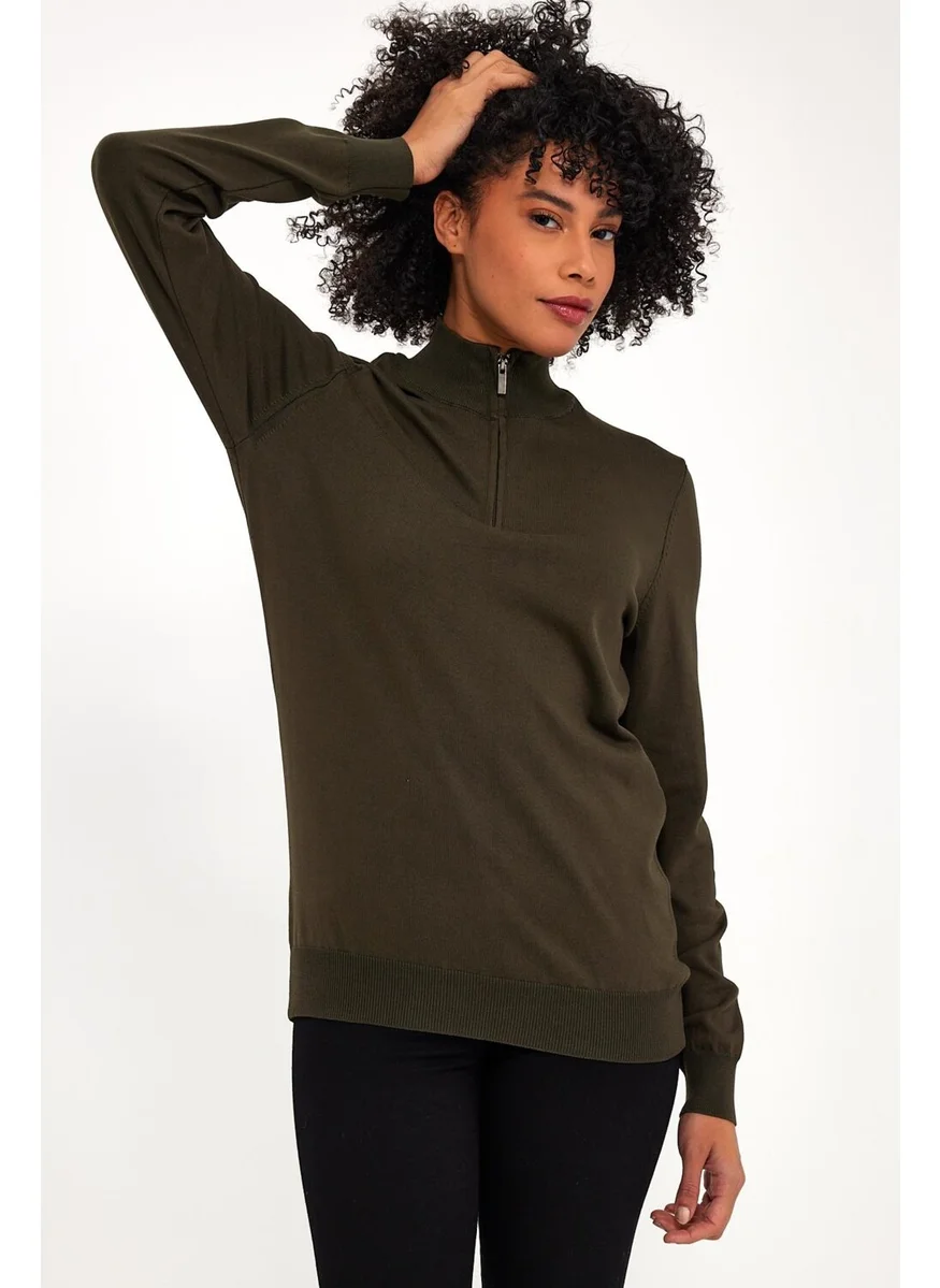 Alexandergardi Zippered Turtleneck Casual Sweater (E23-6701)
