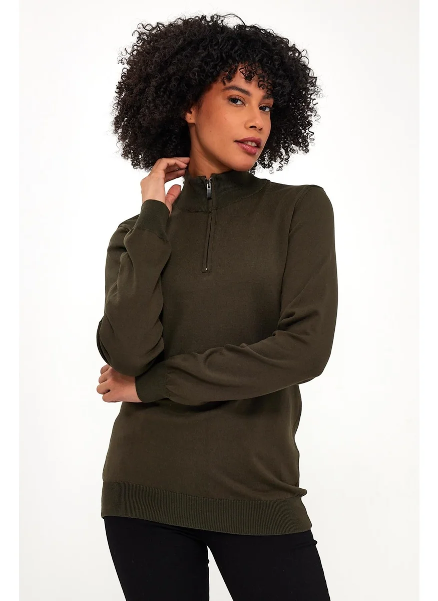 Alexandergardi Zippered Turtleneck Casual Sweater (E23-6701)