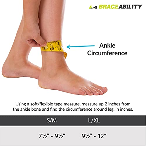BraceAbility دعامة كاحل BraceAbility AFO - دعامة كاحل قابلة للتعديل لدعم القدم الساقطة للرجال والنساء، للمشي مع الأحذية، دعم رفع الأصابع، دعامة مساعدة للانثناء الخلفي تناسب اليسار أو اليمين (S/M) - Image 2