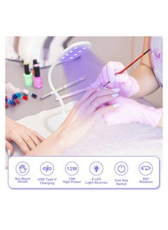 SYOSI LED Light Nail Lamp, 12W Portable Gooseneck Lamp, Nail Dryer, Gel Polish Light Professional Nail Light, for Gel Nail, White - pzsku/ZFDFC8A086EDEA5A600E4Z/45/_/1712653564/2b9a2303-d30e-41e4-8fe0-3b8cc78d06c4