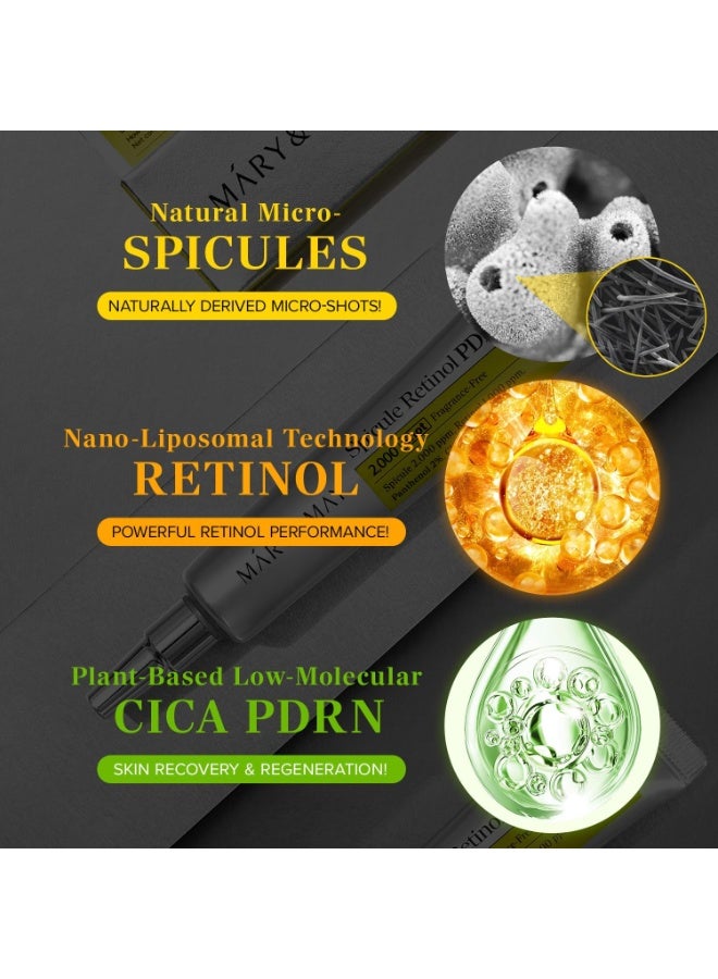 MARY & MAY Mary&May Spicule Retinol PDRN Cream - Korean Face Moisturizer with Marine Spicules & Nano Liposome Retinol - Pore Texture Firming Treatment, Ceramide Panthenol for Sensitive Skin, 15g / 0.5 oz - Image 4