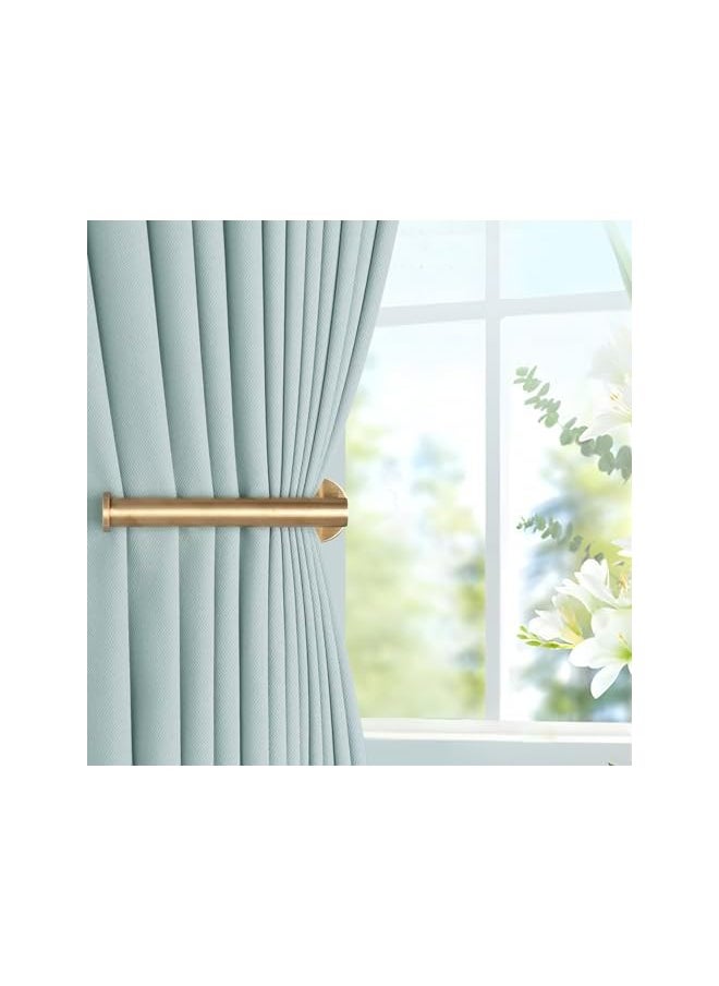 The Bros - 2 Pack Adhesive Curtain Holdbacks Curtain Tie Backs Curtain Holdbacks No Drill Curtain Pull Backs Adhesive Curtain Hooks Curtain Holders for Drapes (2, Gold) - Image 1