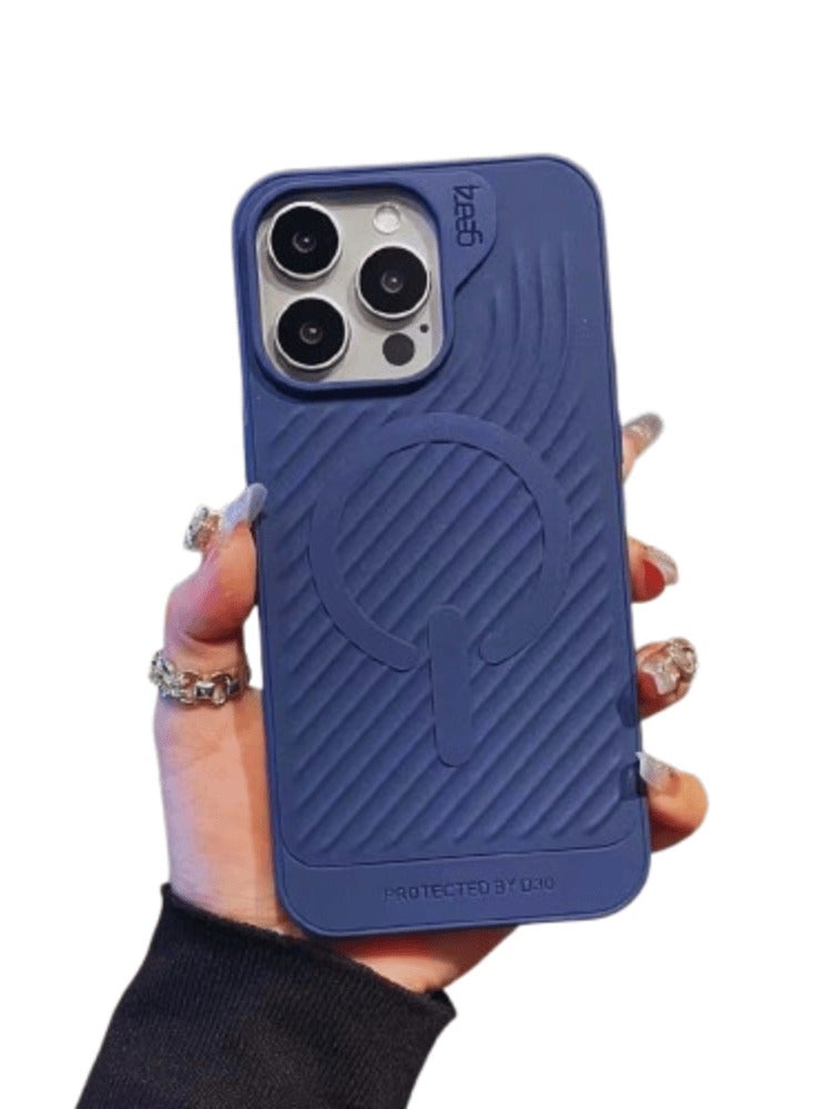 Yezler iPhone 14 Pro Compatible Shockproof Case Premium Silicone Protection Anti Scratch Cover with Soft Touch Back Slim Lightweight Design Built in SIM Ejector Slot Wireless Charging Support Durable Stylish- Blue - Image 1