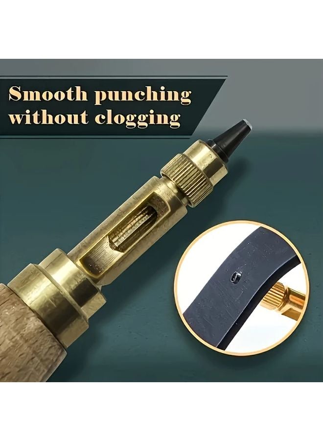 7pcs Manual Carbide Rotary Leather Puncher Set With Replaceable Silent Belt Precision Tool - Image 2