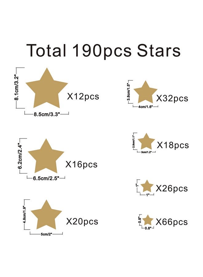 GESTYZ 190pcs Star Wall Decals, Matte Vinyl, Nursery Wall Decals, Easy to Use, Removable, White, Gold, Modern Style, Wall Stickers - Image 5