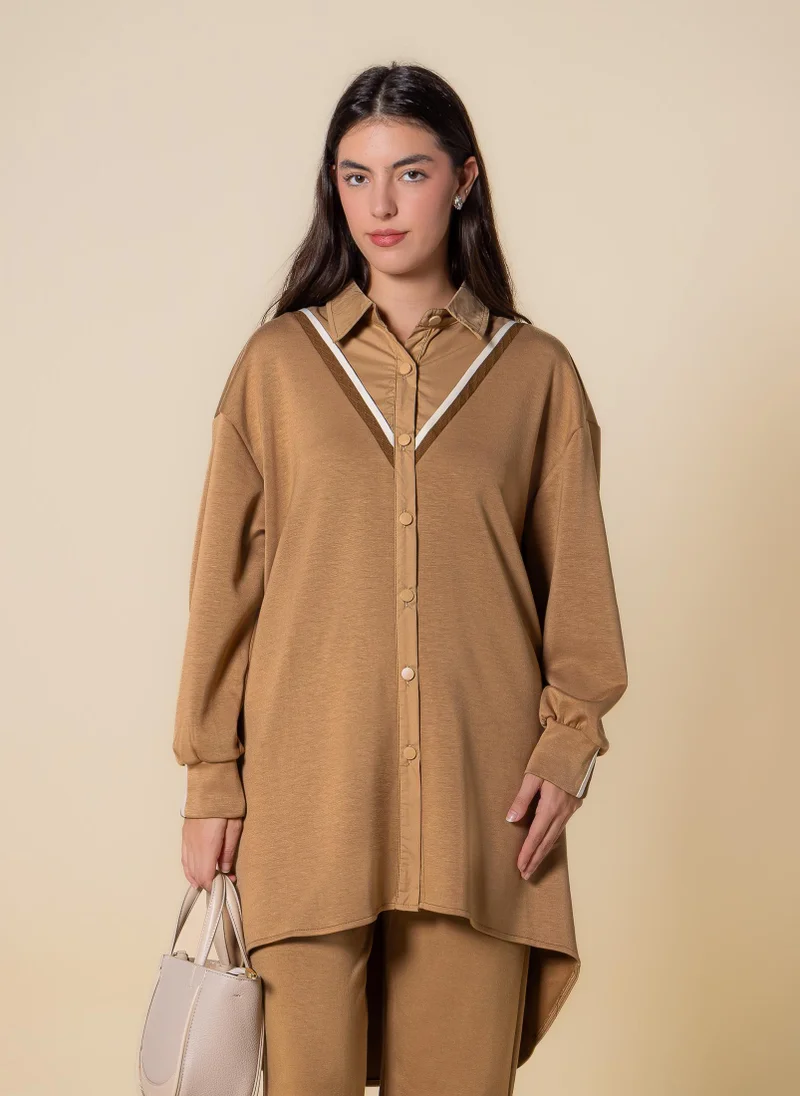 SHAPES DETAILED SOFT SHIRT SET