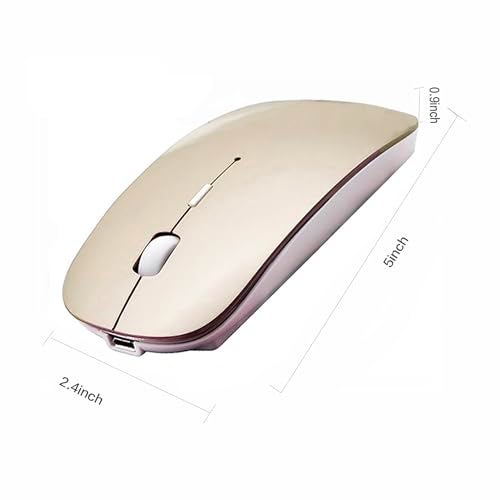 PeiBO Bluetooth 5.2 Wireless Mouse, Gold, Rechargeable, Ergonomic Design, Compatible with Laptops and Tablets - Image 3