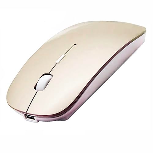 PeiBO Bluetooth 5.2 Wireless Mouse, Gold, Rechargeable, Ergonomic Design, Compatible with Laptops and Tablets - Image 1