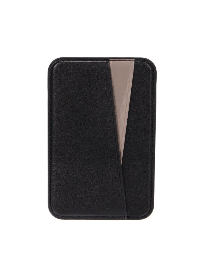 A-Case Its My Case Kilyos Vegan Leather Premium MagSafe Card Holder Ultra Slim Magnetic Wallet for iPhone with RFID Protection and Card Slots - Black Titanium - Image 1