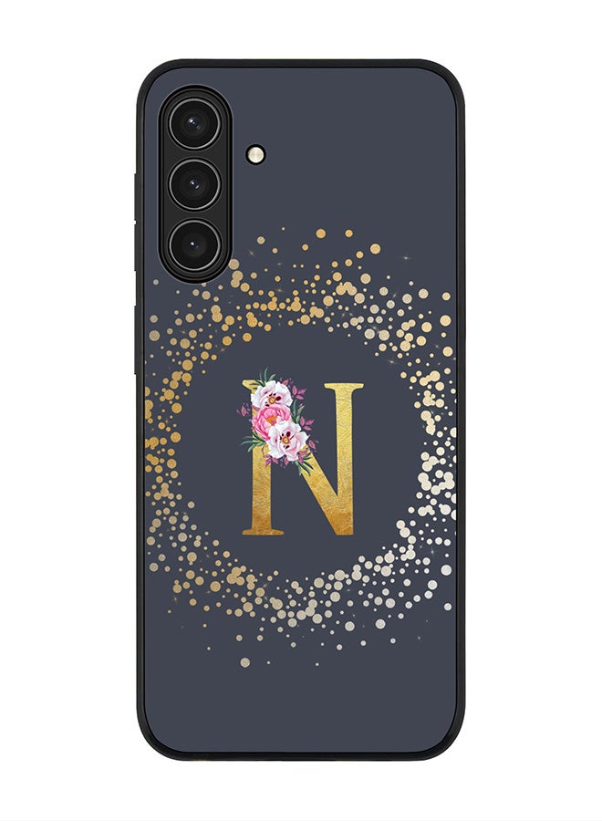 Stylizedd For Samsung Galaxy A17 / A17 4G Case,Slim fit Camera Protection, Shockproof Thin Phone cover  - Custom Monogram Floral - N  (Grey )