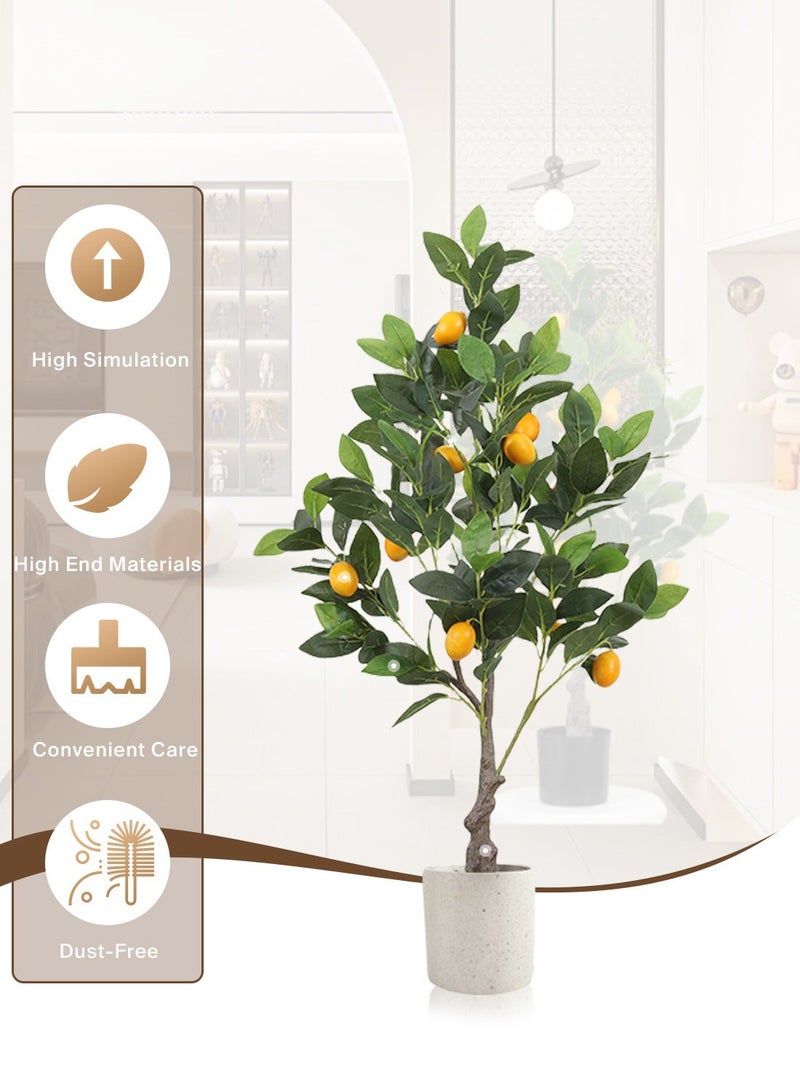 Sinyin Artificial Lemon Tree with Realistic Fruits Faux Lemon Plant Indoor Decorative Tree Fake Citrus Tree for Living Room Office Hotel Restaurant Home Decor - Image 2