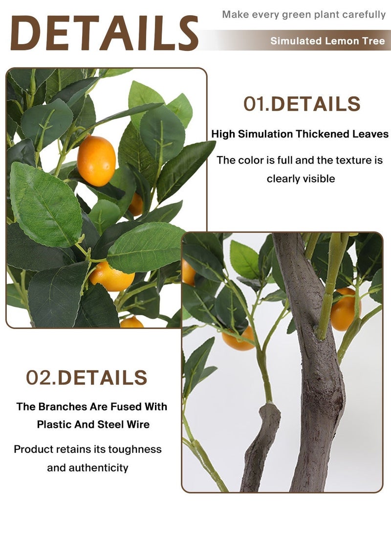 Sinyin Artificial Lemon Tree with Realistic Fruits Faux Lemon Plant Indoor Decorative Tree Fake Citrus Tree for Living Room Office Hotel Restaurant Home Decor - Image 3