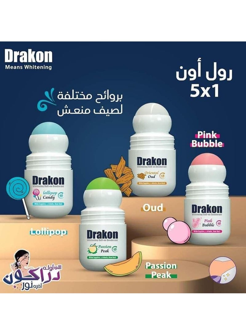 دراكون مزيل العرق رول اون بالعود الشرقي 50 مل (1+1)