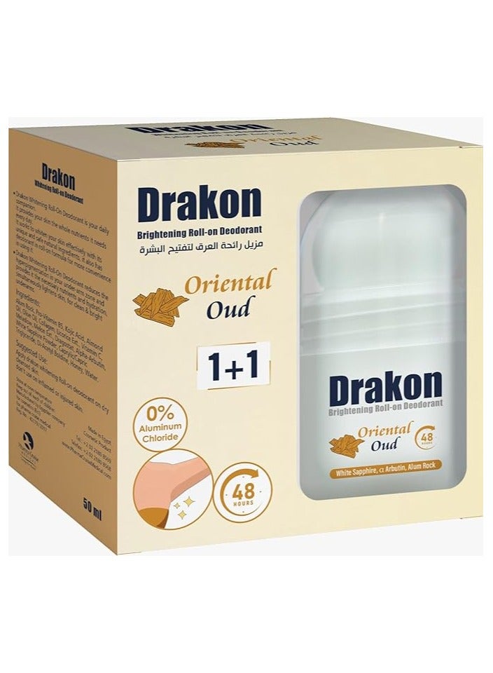Drakon Whit Roll On Deodorant Oriental Oud 50Ml (1+1 ) - Image 2